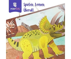Mieredu Magnetinis dėlionė Triceratops – magnetinis dinozaurų žaidimas vaikams nuo 3 metų – montessori žaislas, motorinius įgūdžius ir koncentraciją – dėlionės padėklas mažiems dinozaurų gerbėjams