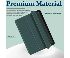 Miimall dėklas, suderinamas su Google Pixel Planšetė, su stovu, itin plonas Tpu + Pu atsparus įbrėžimams, apsaugantis nuo kritimo, belaidis įkrovimo atverčiamas dėklas, skirtas Google Pixel Planšetė 2023 - žalias