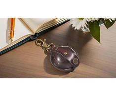 Mika unisex mini raktų pakabukas iš natūralios odos/balno odos, raktų dėklas su skyreliu monetoms, piniginė smulkiems, raktų organizatorius, kelioniniai priedai, piniginė (1 vnt.), ruda, antikvarinė