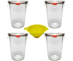 Mikken 4 stiklainiai / apvalūs stiklainiai 750 ml