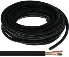 Mikrofono kabelis round 10m juodas - 2x0,34mm² - ofc vidinis laidininkas