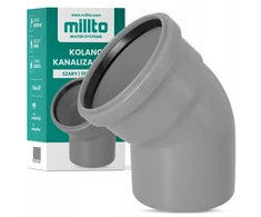 Ventiliatorius Millto kanalizacijos alkūnė 110 mm 45° pvc pp jungtis vamzdžių vandens fitingas