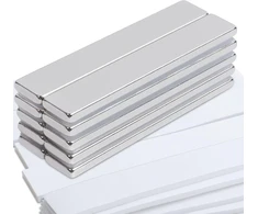 Min ci 10 neodimio magnetų rinkinys, ypač stiprūs dideli stačiakampiai magnetai 60 x 10 x 3 mm, lipnūs magnetai, savaime lipnūs stiprūs magnetai virtuvės spintelėms, stiklui, magnetinei lentai
