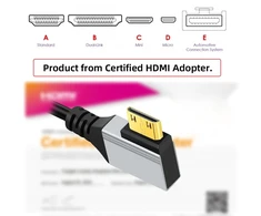 Mini Hdmi 2.1 Ultra Plonas Kabelis 8k 4k 50cm Dešinysis Kampas