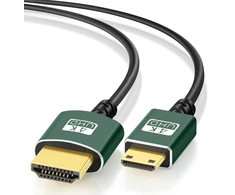 Mini Hdmi į Hdmi kabelis 1 m, plonas ir lankstus, 4k@60hz