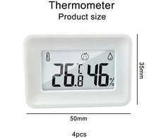 Mini higrometras vidaus skaitmeninis termometras - 4 vnt. pakuotė, drėgmės matuoklis vidaus lcd skaitmeninis termometras higrometras kūdikių kambariui, vyresnio amžiaus kambariui, darbo kambariui, vyno rūsiui ir t.t.