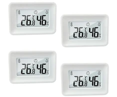 Mini higrometras vidaus skaitmeninis termometras - 4 vnt. pakuotė, drėgmės matuoklis vidaus lcd skaitmeninis termometras higrometras kūdikių kambariui, vyresnio amžiaus kambariui, darbo kambariui, vyno rūsiui ir t.t.