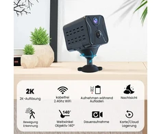 Mini kamera, 2k kamera, vidaus stebėjimo kamera, mini kamera tiesioginei transliacijai mobiliojo telefono programėlėje, ilgo budėjimo wifi kamera su judesio jutikliu ir naktiniu matymu namų biuro saugumui