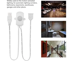Mini pir judesio jutiklio jungiklis, dc 5-24 v buvimo jutiklio detektorius automatinė led apšvietimo juosta usb sąsaja judesio aktyvuotas automatinis apšvietimas koridoriuose vonios kambaryje (baltas)