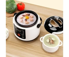 Mini Ryžiųquick cooker, 2 l mažas kelioninis Ryžiųquick cooker 12 V automobiliui su vidiniu puodu, Garųquick cooker krepšeliu, Nelimpantisquick cooker skirtas sriubai, košei ir ryžiams