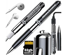 Mini šnipinėjimo diktofonas rašiklis įrašymo įrenginys pasiklausymo įranga 32gb audio 384h