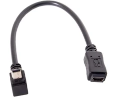Mini Usb 5p 90° kampu įstrižas prailginimo laidas, 20 cm