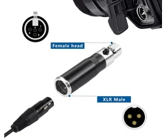 Mini Xlr 3-pin į 4-pin adapteris mikrofonams ir kameroms