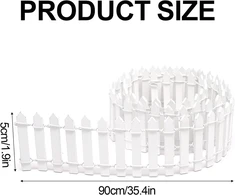 Miniatiūrinė tvora sodo dekoracija, 90 x 5 cm miniatiūrinis fėjų sodo rinkinys, medinė tvora, mini tvora, medinis lėlių namelis, gnomo durys, dekoracija, Blanco sodo tvora, medinė tvora amatams, gnomo namelis