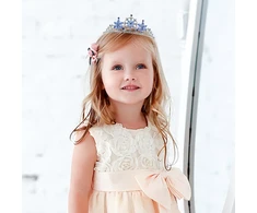 Minkissy vintažinė barokinė karalienės karūna su snaigėmis, mėlyno krištolo tiara, vestuvinės karūnos su kalnų krištolais, gotikinės quinceanera tiaros, plaukų aksesuarai vaikams, mergaitėms, krištolas, kalnų krištolas