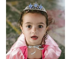 Minkissy vintažinė barokinė karalienės karūna su snaigėmis, mėlyno krištolo tiara, vestuvinės karūnos su kalnų krištolais, gotikinės quinceanera tiaros, plaukų aksesuarai vaikams, mergaitėms, krištolas, kalnų krištolas