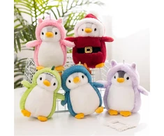 Minkštas pliušinis pingvinas, 20 cm, žalias