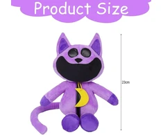 Minkštas žaislas gyvūnas, 23 cm violetinis pliušinis žaislinis katinas, besišypsantis pliušinis žaislas, kimštinis pliušinis žaislas, didelis, mergaitėms, berniukams, gimtadieniui, vaikams ir suaugusiems dovana, merginos festivalio šventinės dovanos