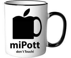 Mipott puodelis "don't Touch" su užrašu, skirtas darbui / biurui