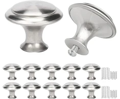 Misuyue 10 vnt. spintelių rankenėlių rinkinys, sidabrinės, baldų rankenėlės, nerūdijančio plieno, stalčių rankenėlės, 27 mm durelių rankenėlės virtuvės spintelėms, drabužių spintai, komodos rankenėlės