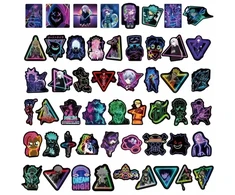 Mix anime juodi vandeniui atsparūs lipdukai stickerbomb wlepki nešiojamam kompiuteriui 50 vnt
