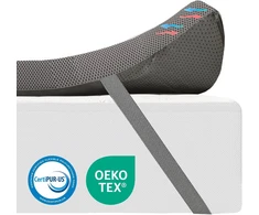 Mks.® Antklodė-čiužinys 90 x 200 cm H3, gelinis memory foam antklodė-čiužinys 7 cm storio, neslystantis antklodė-čiužinys, visko antklodė-čiužinys su nuimamu bambuko užvalkalu, kvėpuojantis ir skalbiamas