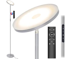 Lubinis šviestuvas Modlicht 30 W lubinis prožektorius Led reguliuojamo ryškumo pilkas, 3330 lm grindų šviestuvas Led su nuotolinio valdymo pulteliu ir jutikliniu valdymu, grindų šviestuvas svetainei su 4 spalvų temperatūromis, 1h laikmatis, modernūs grindų šviestuvai