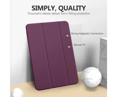 Moko apsauginis dėklas, suderinamas su nauju ipad 9-osios/8-osios/7-osios kartos (2021/2020/2019), planšetinio kompiuterio dėklas su stovu, matinis galinis dangtelis, automatinio miego/pabudimo funkcija, skirtas ipad 10,2 colio, tamsiai violetinis
