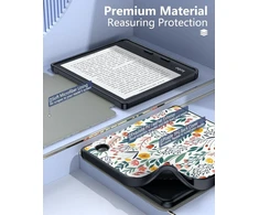 Moko dėklas, suderinamas su Kobo Libra Colour 7 colių 2024 m., itin plonas lengvas Tpu apsauginis išmanusis dėklas su automatiniu miego/pabudimo režimu, gėlė