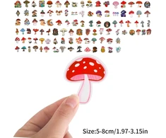 Molain lipdukai su grybais, 100 vnt., mieli animaciniai lipdukai, vandeniui atsparūs lipdukai, grybų grafiti lipdukai nešiojamam kompiuteriui, riedlentei, vandens buteliams, kompiuteriui, telefonui, gitarai