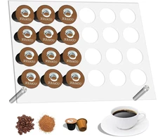 Momgyaamz kapsulių laikiklis cafissimo, akrilinis kavos kapsulių konteineris, kavos kapsulių laikiklis biurui, virtuvei ir namams, kavos laikiklis 34,5 x 26,5 cm 24 kavos kapsulėms, kapsulių laikiklis
