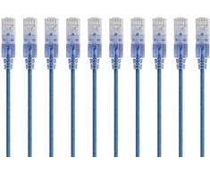Monoprice Slimrun Cat6a Ethernet Patch kabelis - interneto tinklo laidas - Rj45, 550mhz, Utp, grynas varinis laidas, 10g, 30awg, 2.13m, oranžinis, 10 vnt.