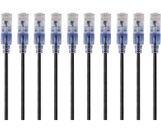 Monoprice Slimrun Cat6a Ethernet Patch kabelis - interneto tinklo laidas - Rj45, 550mhz, Utp, grynas varinis laidas, 10g, 30awg, 2.13m, oranžinis, 10 vnt.