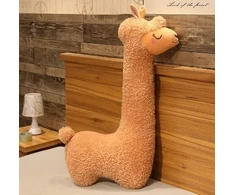 Moose 75 cm alpakos pliušinis žaislas, minkštas žaislas ilgu kaklu, pagalvė miegui ant šono, namų dekoracija, kimštinis žaislas, animacinis gyvūnas, lama, dovana merginai, vaikams, vaikinui, mylimajam (ruda)