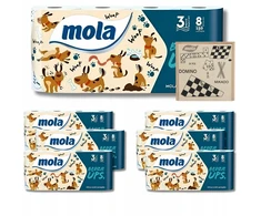 Mop Tualetinis popierius Mola Ups 3 sluoksnių Minkštas Švelnus su raštais (8 ritinėliai)x7