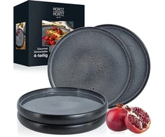 Moritz &amp; Moritz Solid 4 x lėkštės 26 cm – akmens masės lėkščių rinkinys – indų rinkinys patiekimui
