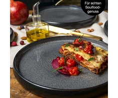 Moritz &amp; Moritz Solid 4 x lėkštės 26 cm – akmens masės lėkščių rinkinys – indų rinkinys patiekimui
