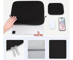 Mosiso planšetinio kompiuterio dėklas, skirtas 13 colių ipad pro m4 &amp; ipad air m2 2024, ipad pro 12.9 colių m2 m1 6-osios 5-osios kartos 2022–2018 su magic keyboard &amp; smart keyboard folio, neopreno nešiojimo dėklas su maža kišene, juodas