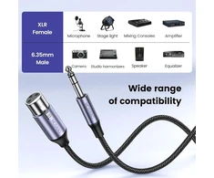 Moswag 6.35mm Trs į Xlr Moteriškas Mikrofono Kabelis 1m