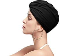 Moteriška plaukimo kepuraitė, elastinga turbaninė kepurė ilgiems plaukams, neslystanti plaukimo kepuraitė, madinga turbaninė kepurė, retro galvos apdangalas, maudymosi kepuraitės baseinui, paplūdimiui, Spa