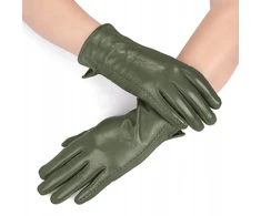 Moteriškos odinės žieminės pirštinės Moramo Stylish Žalias S