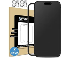 Mothca matinis ekrano apsaugos stiklas, skirtas iphone 16 pro max, 2x 9h matinis apsauginis stiklas + 2x kameros apsauga, 2.5d ekrano apsauga, neatspindintis, nepaliekantis pirštų atspaudų, be burbuliukų (6.9 colio)