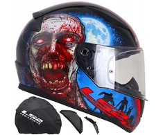 Motociklininko šalmas Ls2 Ff353 Rapid Ii Zombie mėlynas red Ece 22.06