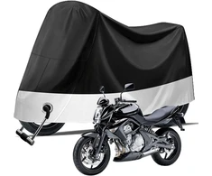 Motociklo tentas lauke, 190t poliesterio motociklo uždangalas, neperšlampamas, atsparus dulkėms, apsauga nuo Uv spindulių su užrakto anga, motociklo tentas, dviratis, motociklas, garažo tentas, viduje, xl, juodas