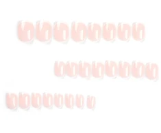Mouyouglow užspaudžiami nagai trumpi, squoval formos nude natūralūs balti prancūziški netikri nagai su nagų klijais, balto galiuko natūralūs akriliniai dirbtiniai nagai