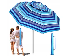 Movtotop 6.5 ft didelio atsparumo paplūdimio skėtis, apsauga nuo Uv spindulių 50+