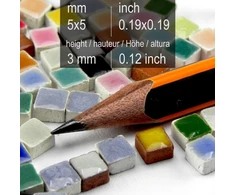Mozaikos mini (5x5x3mm), 1.000 vienetų, oyster baltas, Rw02