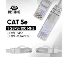 Mr. Tronic ethernet tinklo kabelis│patch kabelis│cat5e, awg24, cca, utp, rj45