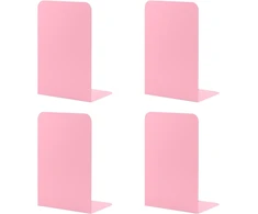 Msdada metalinės knygų atramos, L, 102 x 203 x 135 mm, 2 poros Cd knygų stovų, vaikams, knygų lentyna mokyklai, namams, biurui, bibliotekai, dekoratyvinės (rožinės)