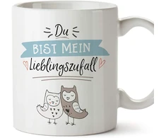 Mugffins puodelis Valentino dienai (ich Liebe Dich) - Du bist Mein Lieblingszufall - juokingi kavos puodeliai kaip dovana draugams